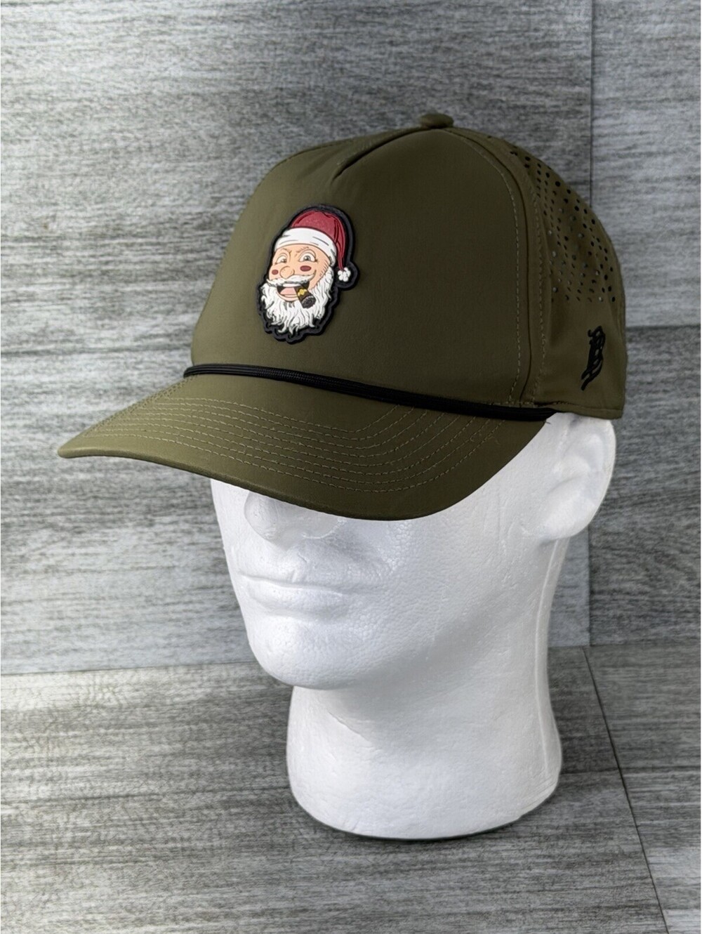 Branded Bills Bad Santa Patch PVC Curved Canvas 5 Panel Rope Snapback Hat Cap
